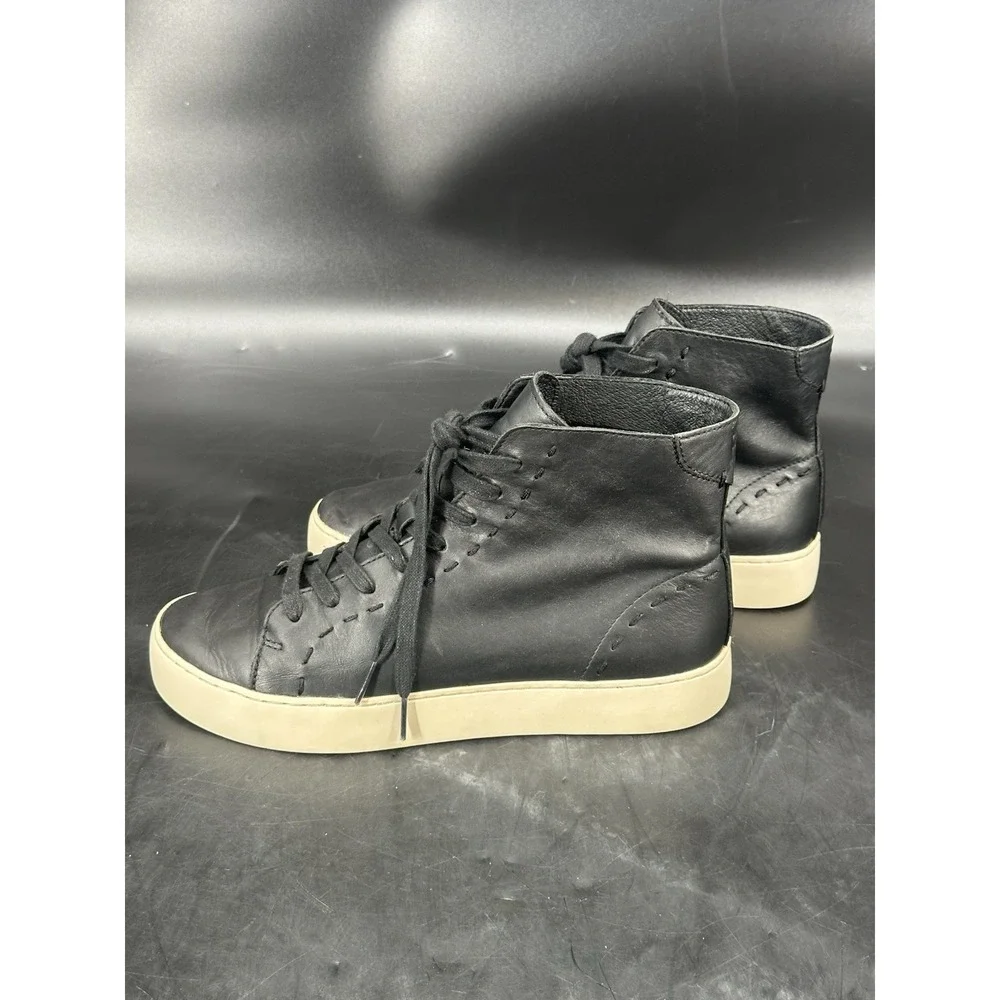 Frye Lena Hiker Black Leather High Top Sneakers Ankle Women's Sz‎ 8M (3470390)